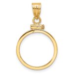 Wideband Distinguished Coin Jewelry 14k Polished 16.5mm x 1.35mm Screw Top Coin Bezel Pendant - Image 3