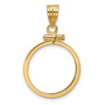 Wideband Distinguished Coin Jewelry 14k Polished 17.8mm x 1.35mm Screw Top Coin Bezel Pendant - Image 3