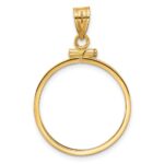 Wideband Distinguished Coin Jewelry 14k Polished 21.6mm x 1.7mm Screw Top Coin Bezel Pendant - Image 3