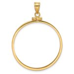 Wideband Distinguished Coin Jewelry 14k Polished 32.0mm x 2.85mm Screw Top Coin Bezel Pendant