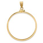 Wideband Distinguished Coin Jewelry 14k Polished 34.2mm x 2.85mm Screw Top Coin Bezel Pendant - Image 3