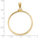 Wideband Distinguished Coin Jewelry 14k Polished 34.2mm x 2.85mm Screw Top Coin Bezel Pendant - Image 4