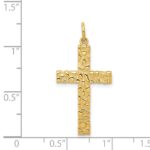 14k Nugget Style Cross Pendant - Image 3