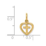 14k Small Cross in Heart Charm - Image 4