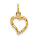 14K Polished Curved Heart Pendant