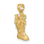14k Solid Polished 3-D Christmas Stocking Charm - Image 5