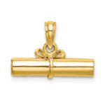 14k 3-D Hollow Polished DIPLOMA Pendant - Image 3