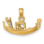 14K Solid Polished 3-D Gondola Pendant - Image 3