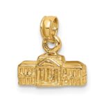 14k 3-D White House Pendant - Image 5