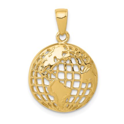14k Polished Cut-out Globe Pendant
