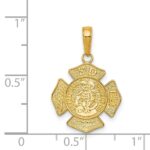 14k Polished Small Solid St. Florian F.D. Badge Pendant - Image 4