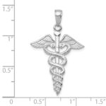 14k White Gold Caduceus Pendant - Image 4
