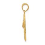 14k Satin Draped Cross Pendant - Image 2