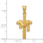14k Satin Draped Cross Pendant - Image 3