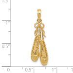 14K Solid Satin Polished Ballet Slippers Pendant - Image 4