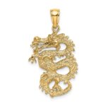 14k Solid 3-D Dragon Pendant - Image 3