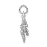 14k White Gold Solid Polished 3-D Dragon Charm - Image 2