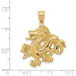14k Solid Polished Dragon Pendant - Image 4