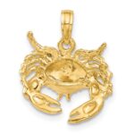 14k Polished Open-Backed Crab Pendant - Image 3