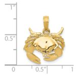 14k Polished Open-Backed Crab Pendant - Image 4