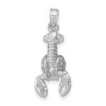 14k White Gold Lobster with Moveable Claws Pendant