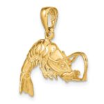 14K Polished 3-D Shrimp Pendant - Image 5