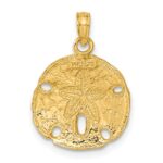 14k Polished Sand Dollar Pendant - Image 3