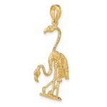 14k Solid Polished 3-Dimensional Double Flamingo Charm - Image 5
