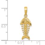 14K Polished 3-D Fish Bone Pendant - Image 5
