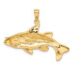 14k Polished Open-Backed Snook Redfish Pendant - Image 3
