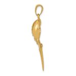 14k Polished Horseshoe Crab with Moveable Tail Pendant - Image 2