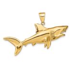 14K Large Polished 3-D Shark Pendant - Image 3