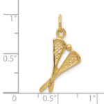 14k Polished Lacrosse Sticks Charm - Image 4