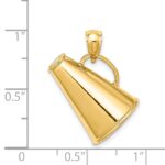 14k Solid Polished 3-D Large Megaphone Charm - Image 4