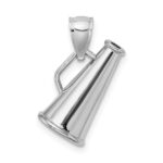 14K White Gold 3-D Megaphone Charm - Image 3