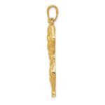 14k Solid Polished Weightlifter Pendant - Image 2