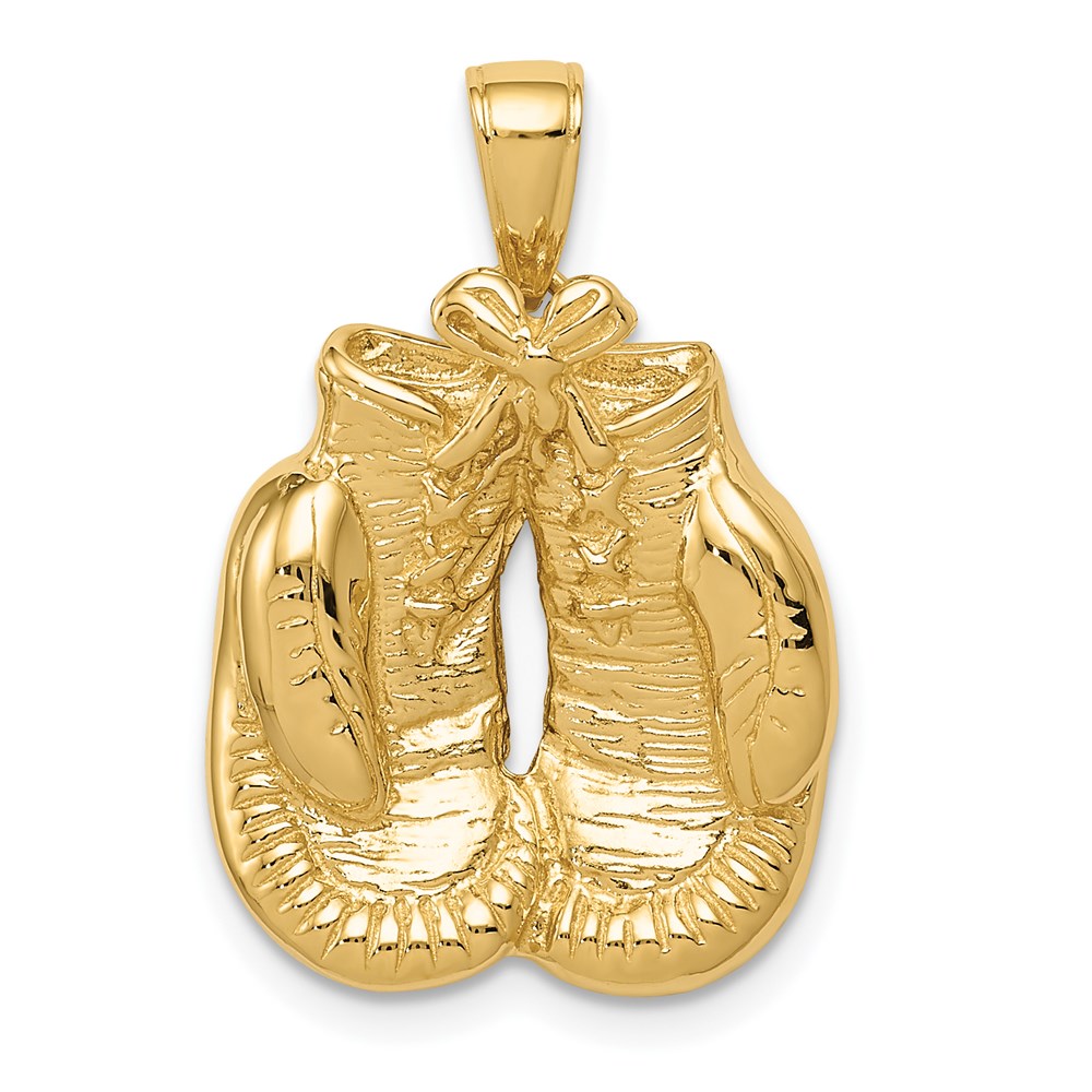 C2643.jpg 14k Solid Polished Open-Backed Boxing Gloves Pendant - Image 1