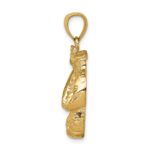 14k Solid Polished Open-Backed Boxing Gloves Pendant - Image 2