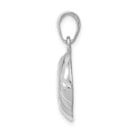 14k White Gold Polished Domed Open-Backed Volleyball Pendant - Image 2