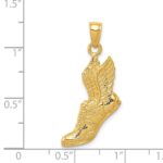 14k Polished Running Shoe with Wings Pendant - Image 4
