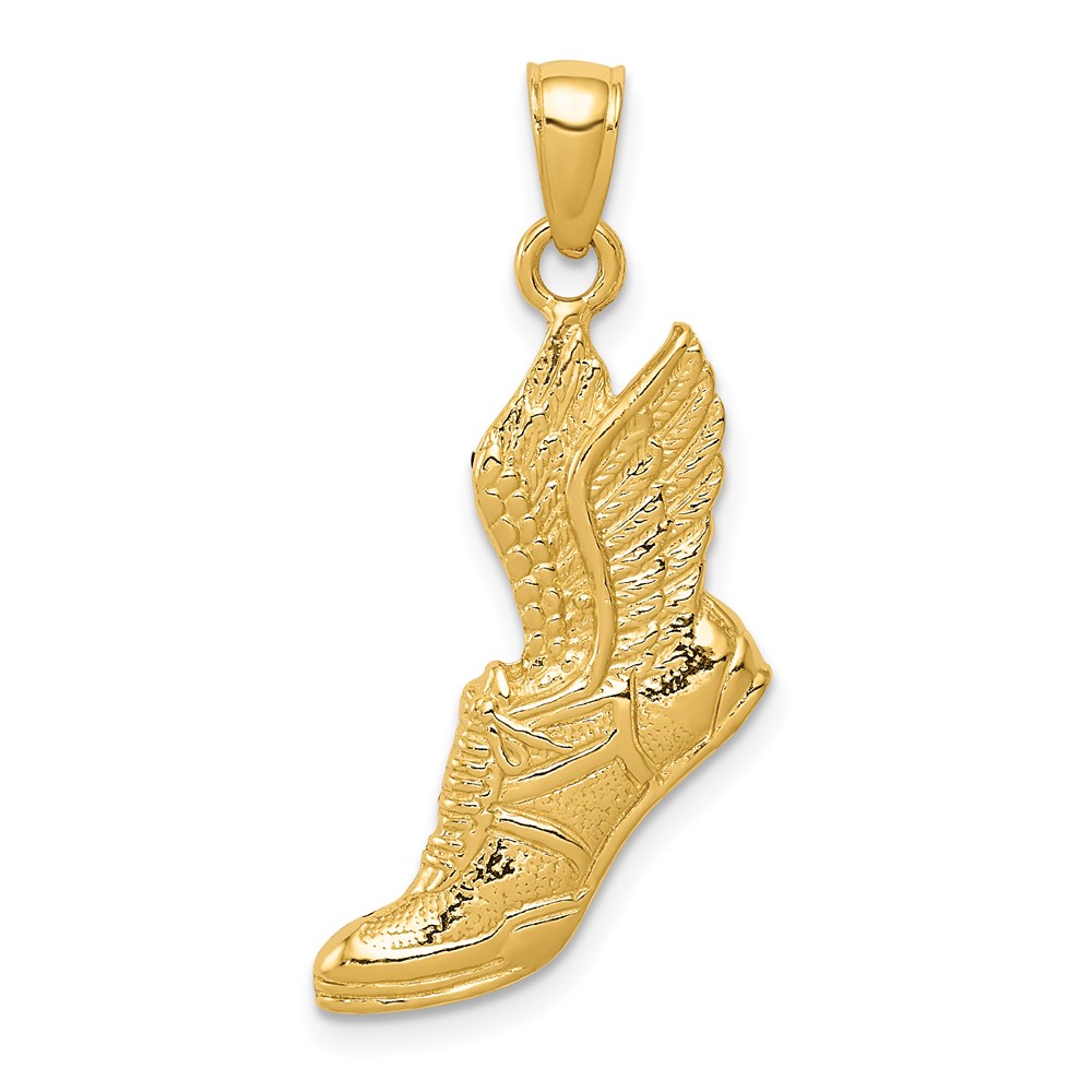 C2661.jpg 14k Polished Running Shoe with Wings Pendant - Image 1
