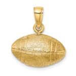 14K Polished 3-D Football Charm - Image 4