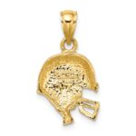 14k Polished Open-Backed Football Helmet Charm - Image 4