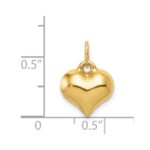 14K Polished 3-D Puffed Heart Pendant - Image 4