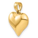 14K Polished 3-D Puffed Heart Pendant - Image 5