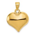 14K Polished 3-D Puffed Heart Pendant - Image 3
