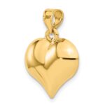 14K Polished 3-D Puffed Heart Pendant - Image 4