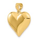 14K Polished 3-D Puffed Heart Pendant - Image 4