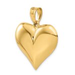 14K Polished 3-D Puffed Heart Pendant - Image 5