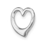 14K White Gold Polished Floating Heart Chain Slide - Image 4